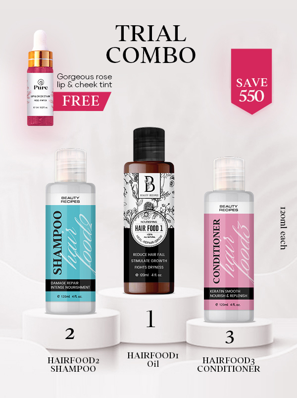 HAIRFOOD1 TRIAL TRIO DEAL + FREE LIP & CHEEK ROSE TINT GIFT